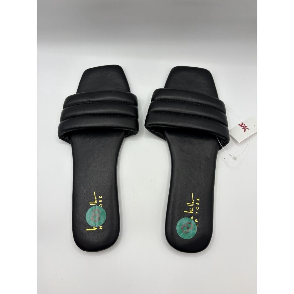 Nichole Miller Women’s Size 8 Black Padded Slide Sandals NWT Square Toe Resort - Picture 3 of 6